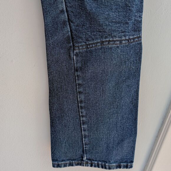 Vintage 1990s Fast Company Draggin Jeans Motorcyle Riding Denim Patchwork Size 6 - Picture 11 of 13